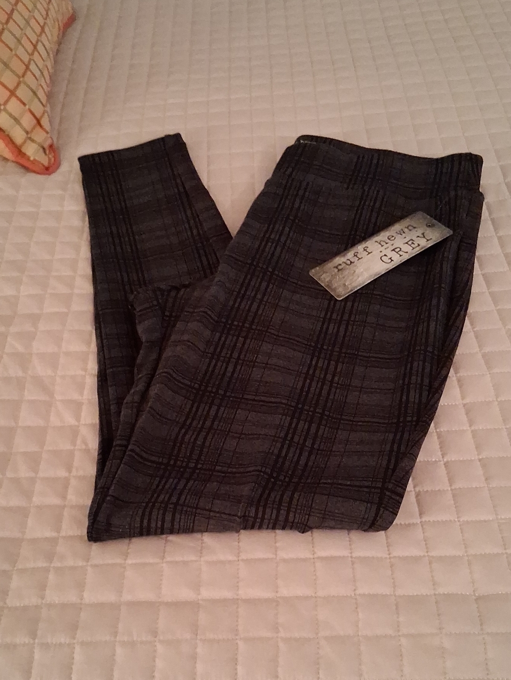Ruff Hewn Grey Plaid Woman's Leggings Sz. M